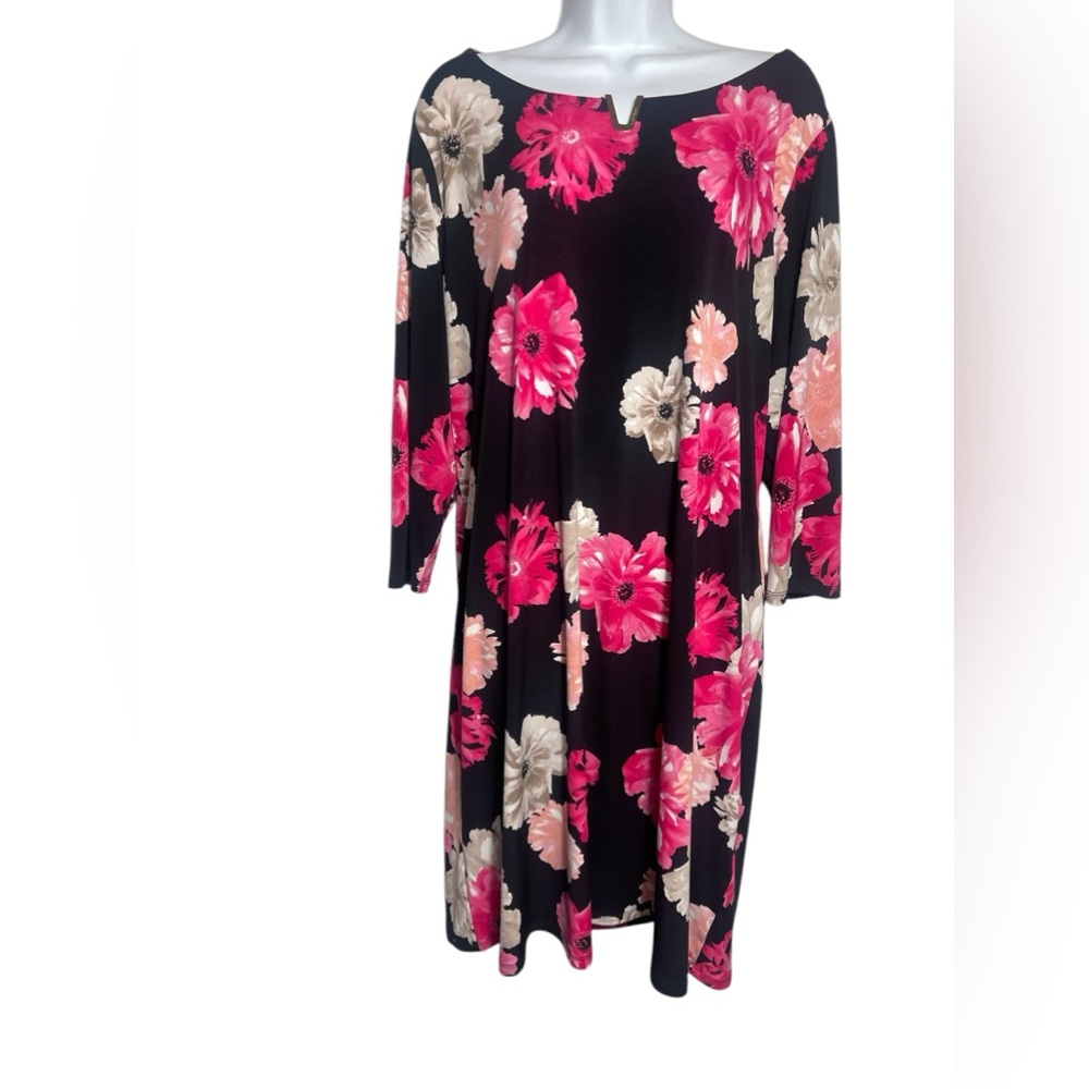 Calvin Klein dress size 1X pink floral multi-occasion shift dress